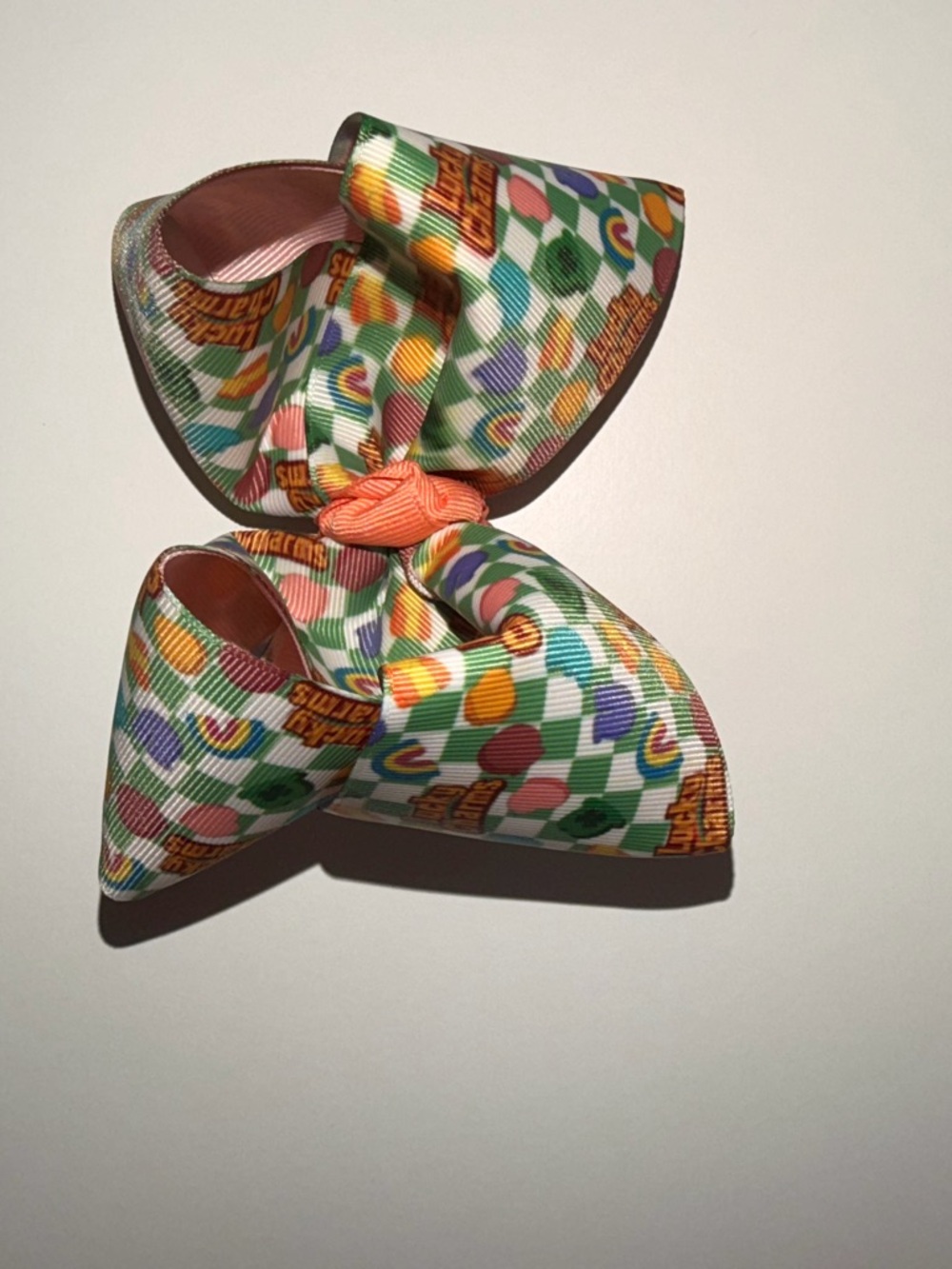 Colorful Patterned Hair Bow with Orange Knot